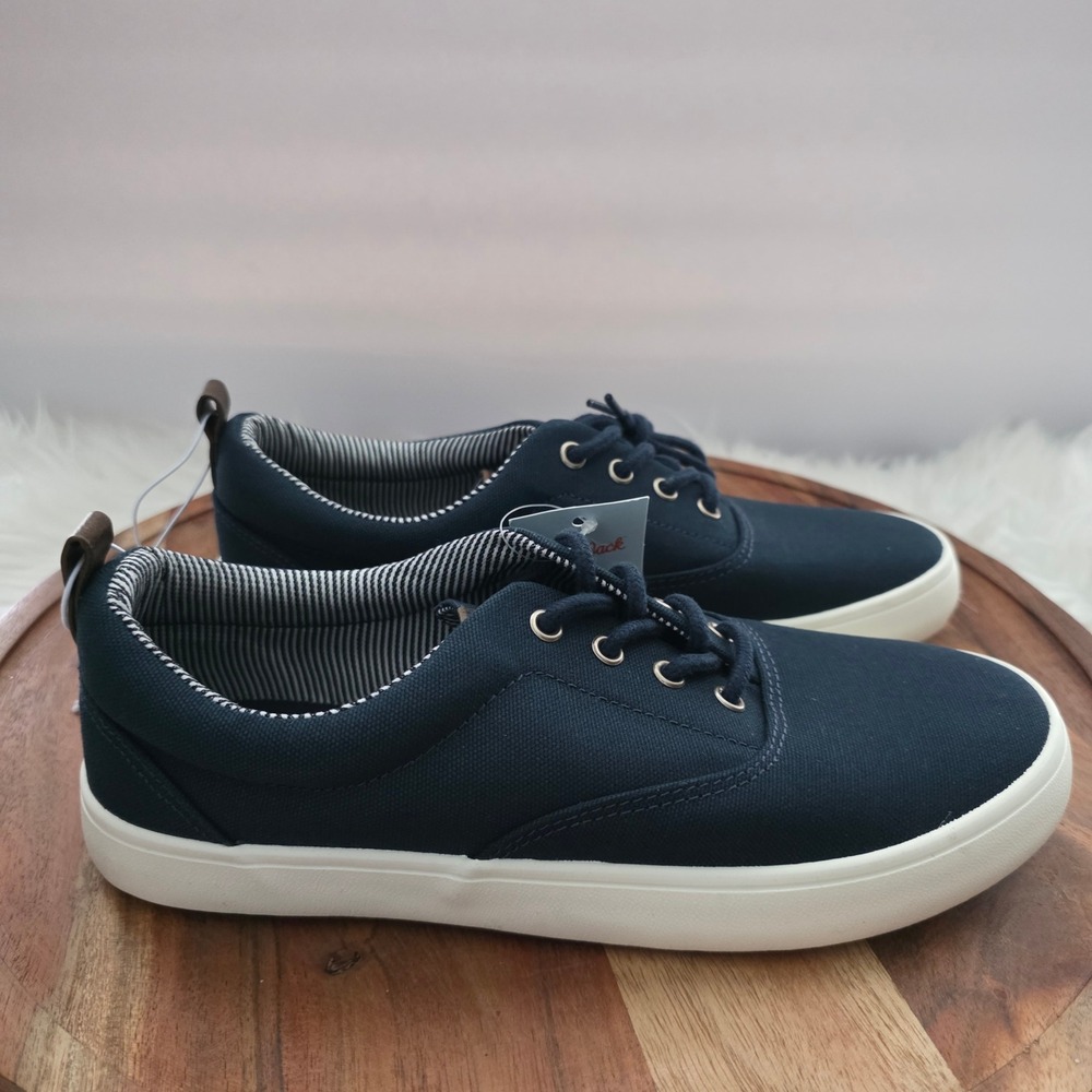 Cat & Jack Canvas NEW Sneakers kids Size 6 Navy Blue New Lace Up Classic Casual